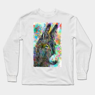 DONKEY watercolor and pencil portrait .2 Long Sleeve T-Shirt
